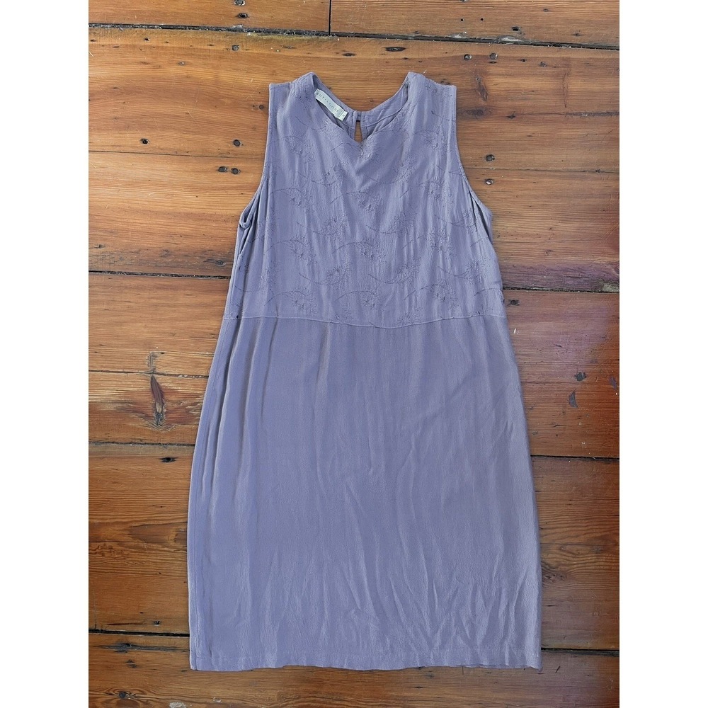 Cut Loose Pale Purple Rayon Embroidered Sundress Small Lagenlook Coastal Casual